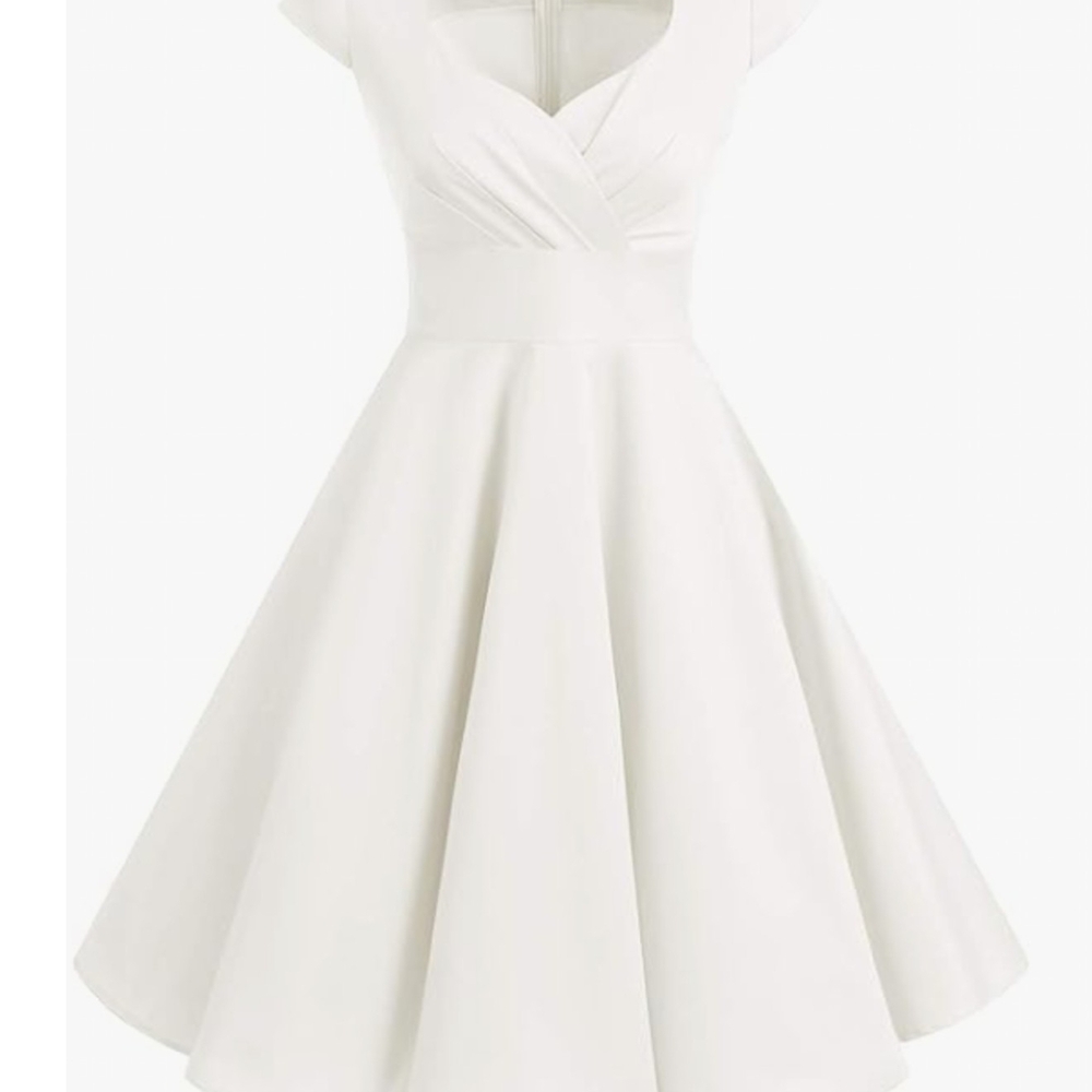 Bbonlinedress White Cap Sleeve Mini Dress